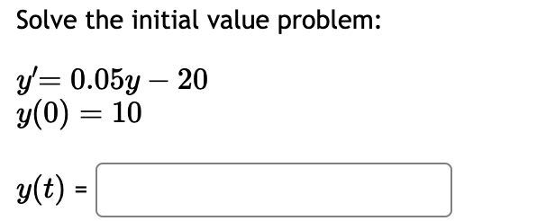 Solved Solve the initial value problem: | Chegg.com