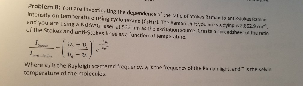 Problem 8: You are investigating the dependence of | Chegg.com