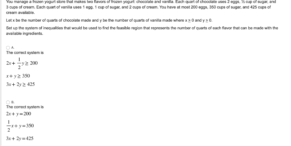 Solved You manage a frozen yogurt store that makes two | Chegg.com