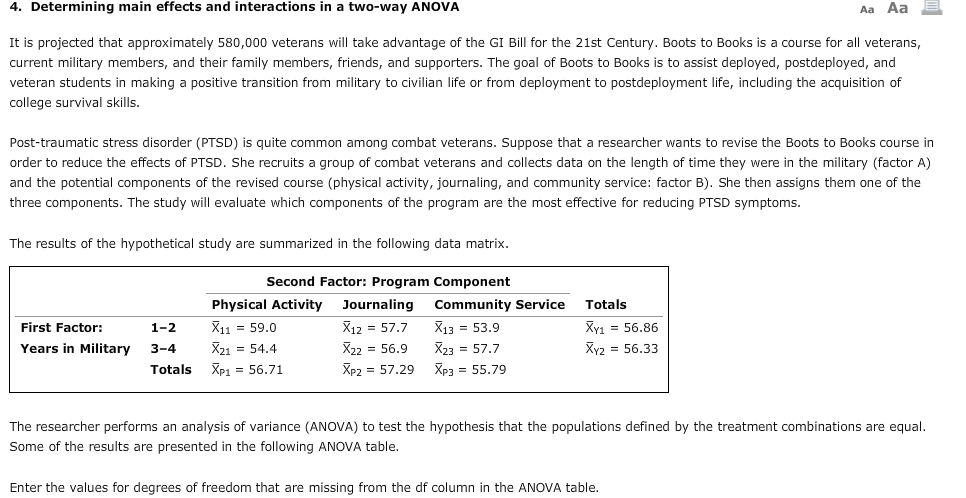 Solved 4. Determining main effects and interactions in a | Chegg.com