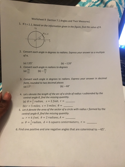 Converting between radians and degrees worksheet