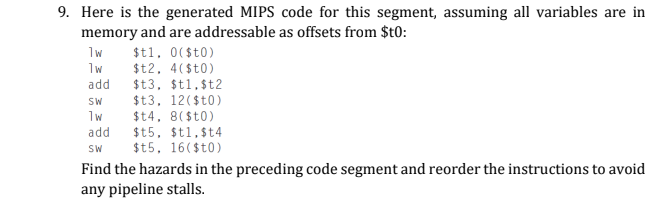 Solved Here Is The Generated MIPS Code For This Segment, | Chegg.com