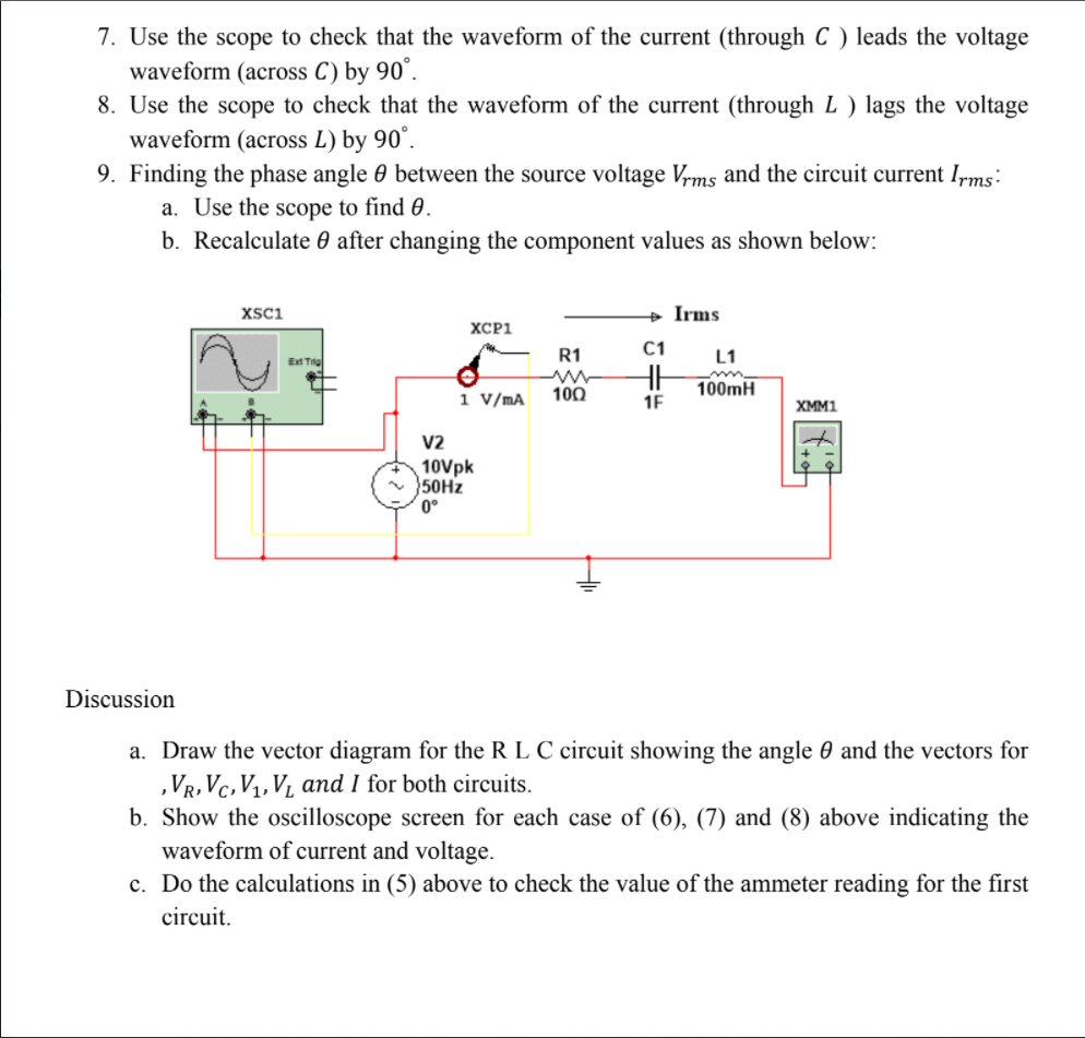 Solved First Year-AC Circuits-Second Semester Lab 4 RLC | Chegg.com
