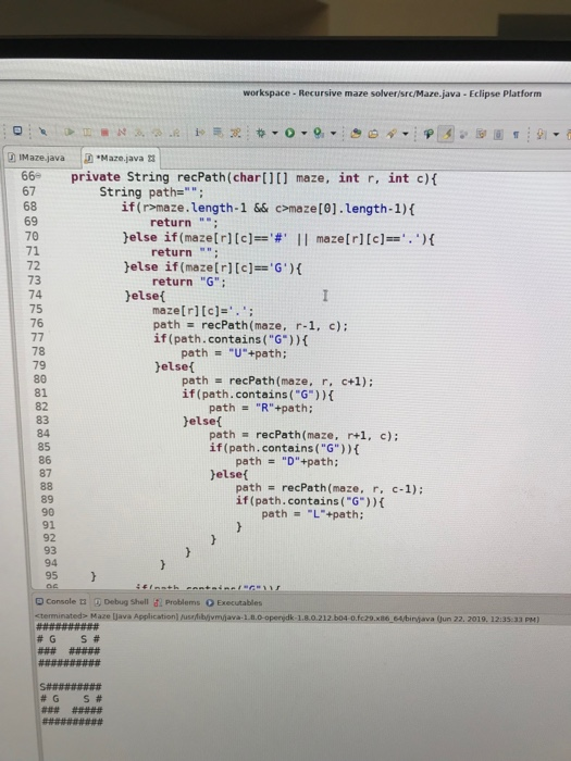 java recursive maze solver, below i have included my  Chegg.com