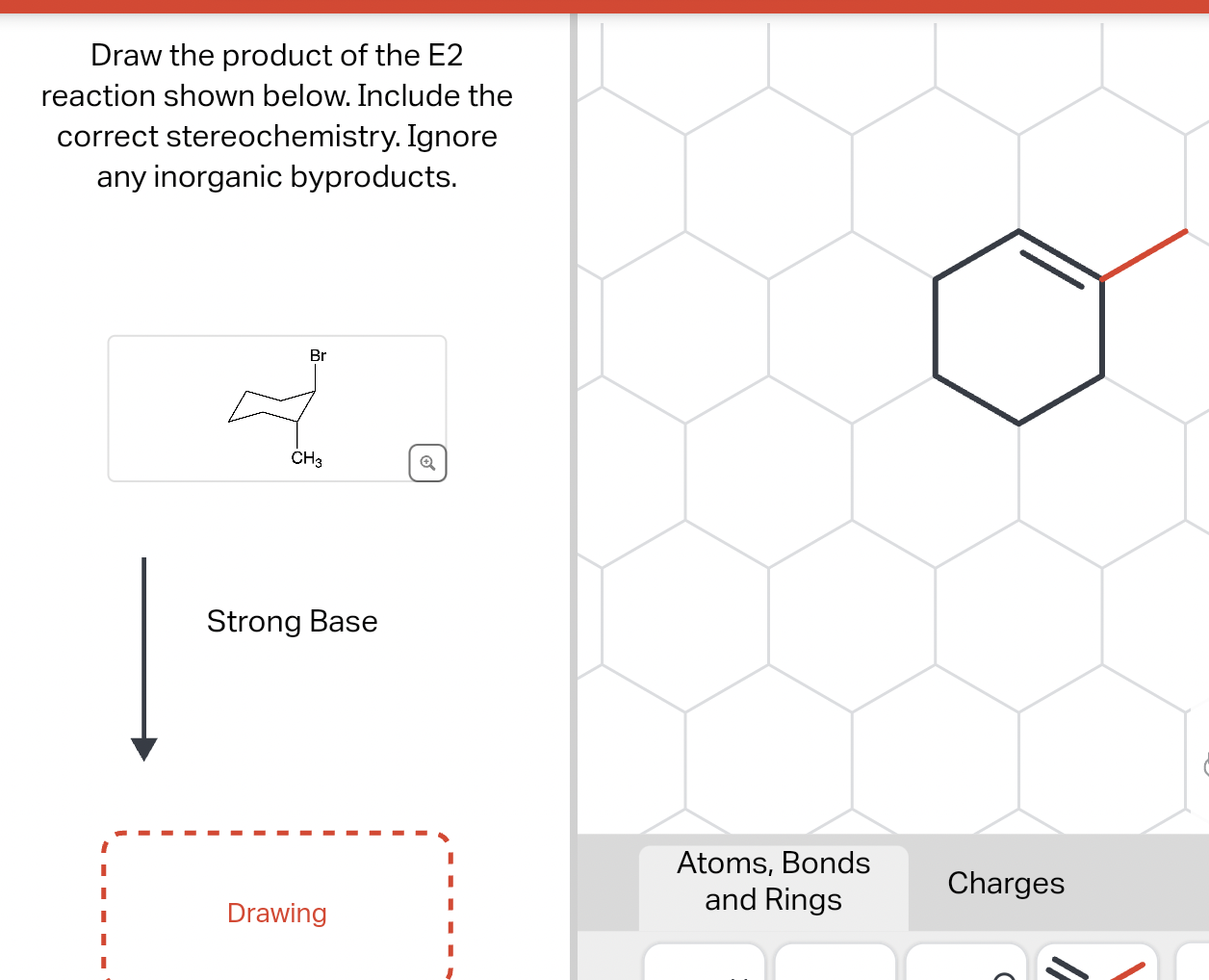 Solved Draw the product of the E2 reaction shown below. | Chegg.com