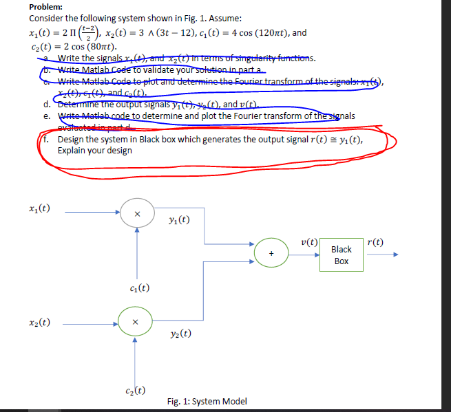 Solved Problem: Consider The Following System Shown In Fig. | Chegg.com