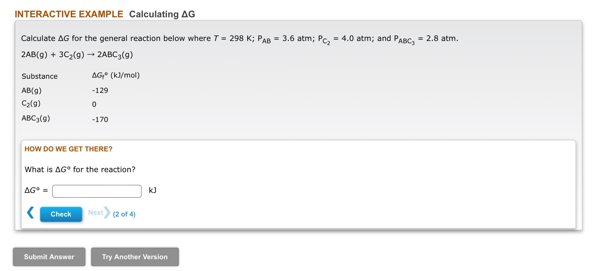 Solved Calculate G for the general reaction below where Chegg