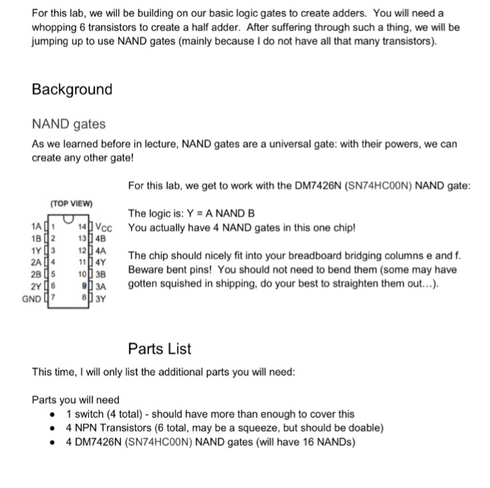 Solved Show me how can I creat Half adder using NAND gate by | Chegg.com