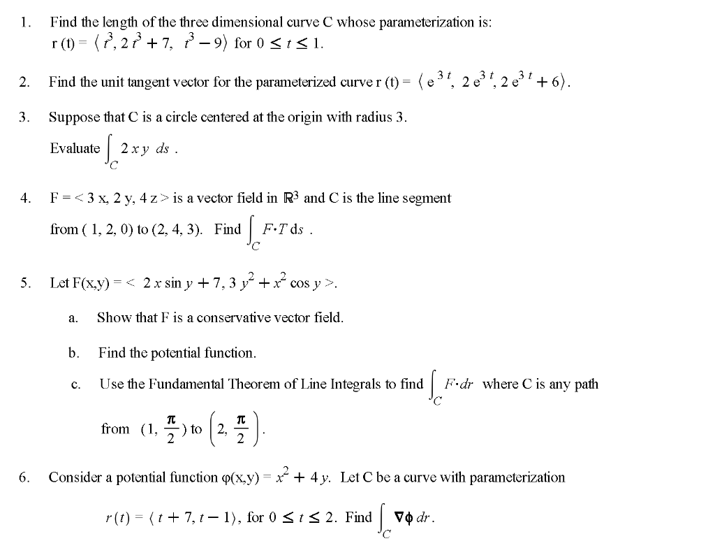 Solved 1. Find the length of the three dimensional curve C | Chegg.com