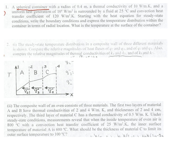 Solved 1. A spherical container with a radius of 0.4 m. a | Chegg.com