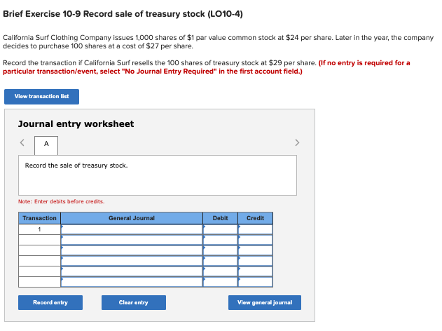 treasury stock