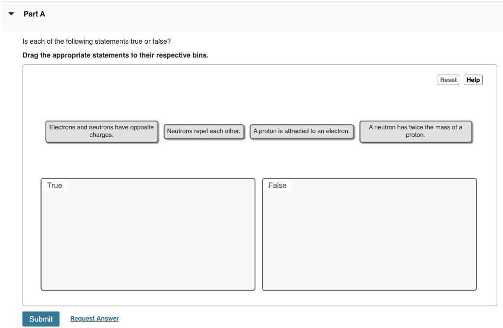 Solved Part A Is Each Of The Following Statements True Or Chegg