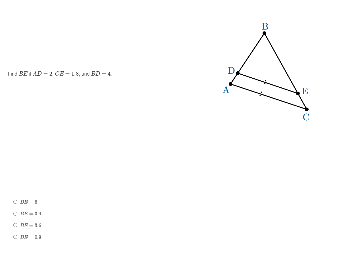 B Find Be If Ad 2 Ce 1 8 And 4 A E S O Be Chegg Com