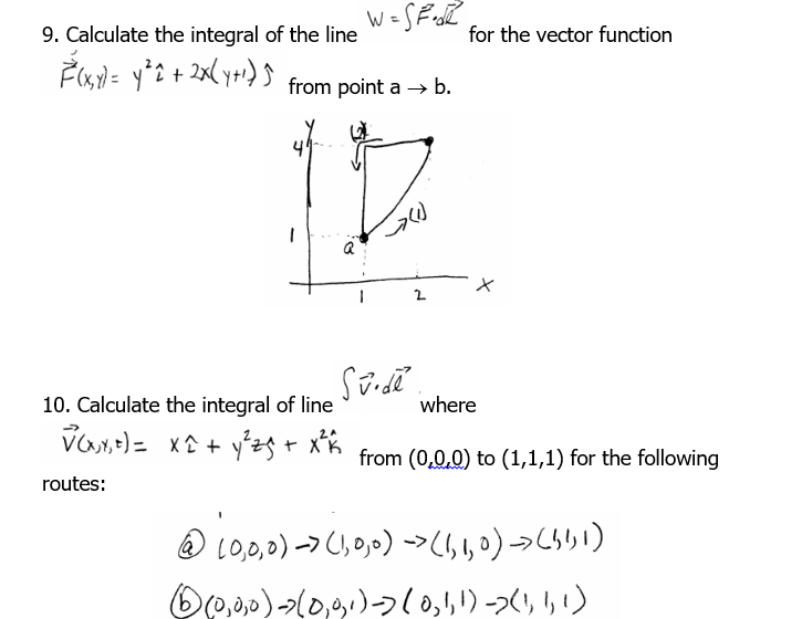 Solved 9 Calculate The Integral Of The Line Good For Th Chegg Com