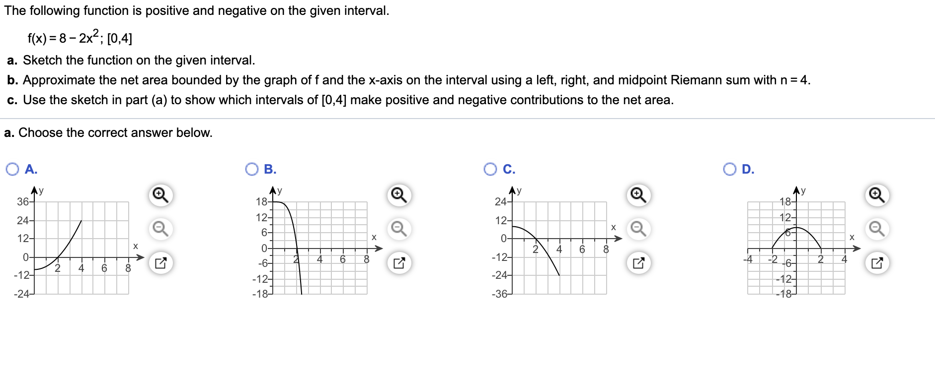 Solved The following function is positive and negative on | Chegg.com