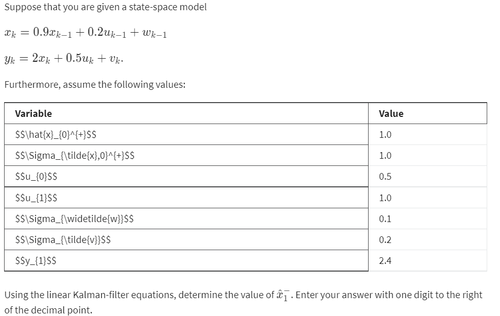 Solved Suppose That You Are Given A State-space Model | Chegg.com