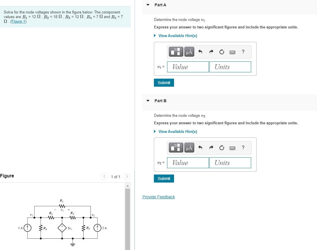 Solved Solve for the node voltages shown in the figure | Chegg.com