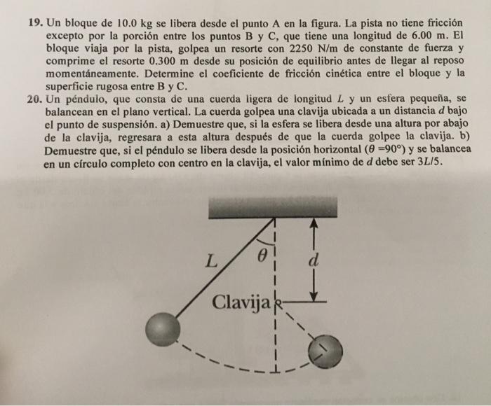 19. Un Bloque De 10.0 Kg Se Libera Desde El Punto A | Chegg.com