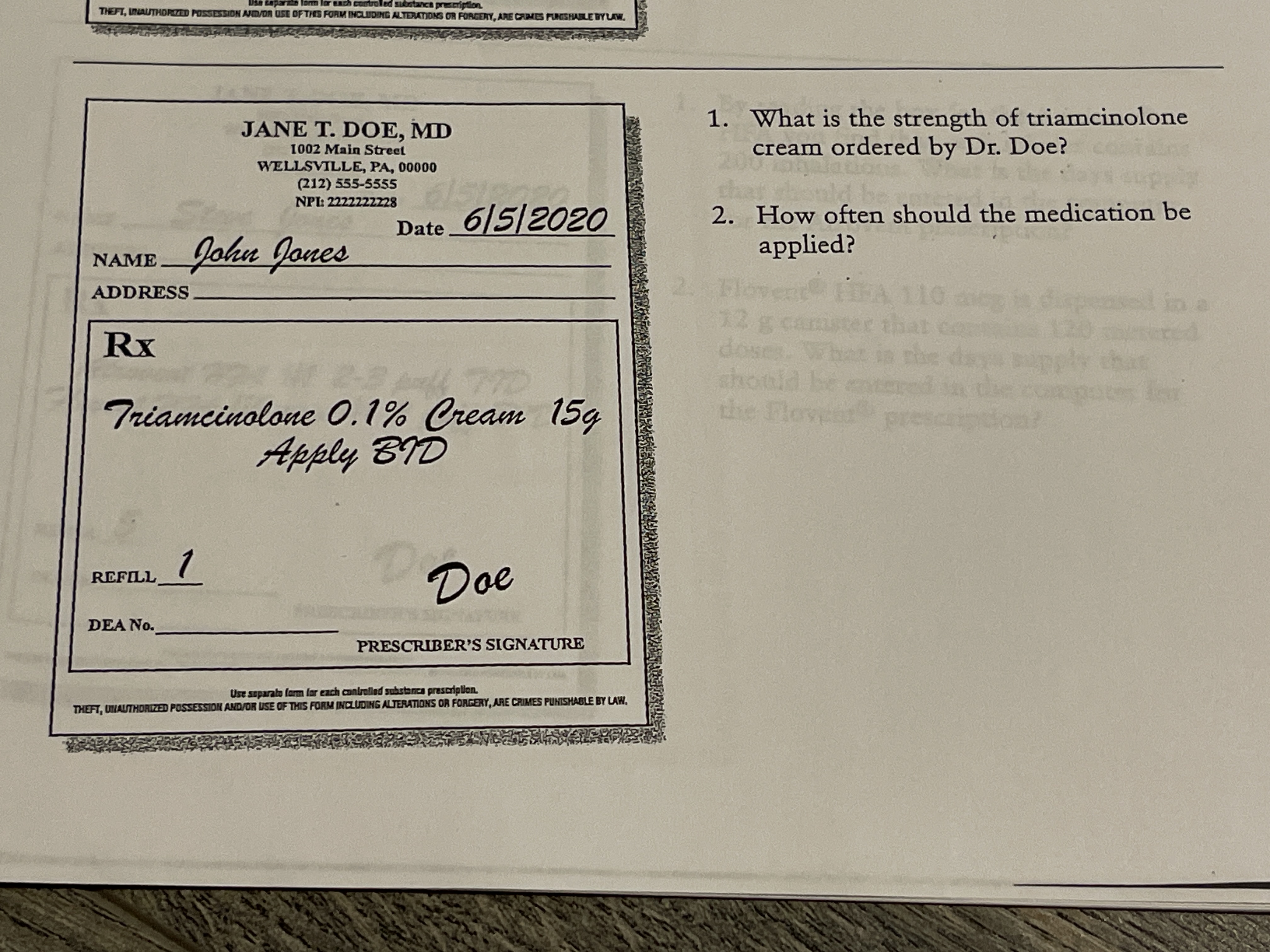 1. What is the strength of triamcinolone cream