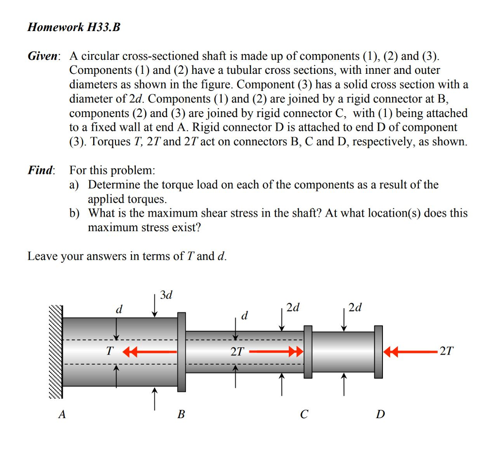 Solved Homework H33.B Given A circular crosssectioned