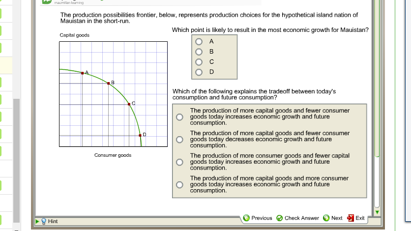 Solved The Production Possibilities Frontier, Below, | Chegg.com