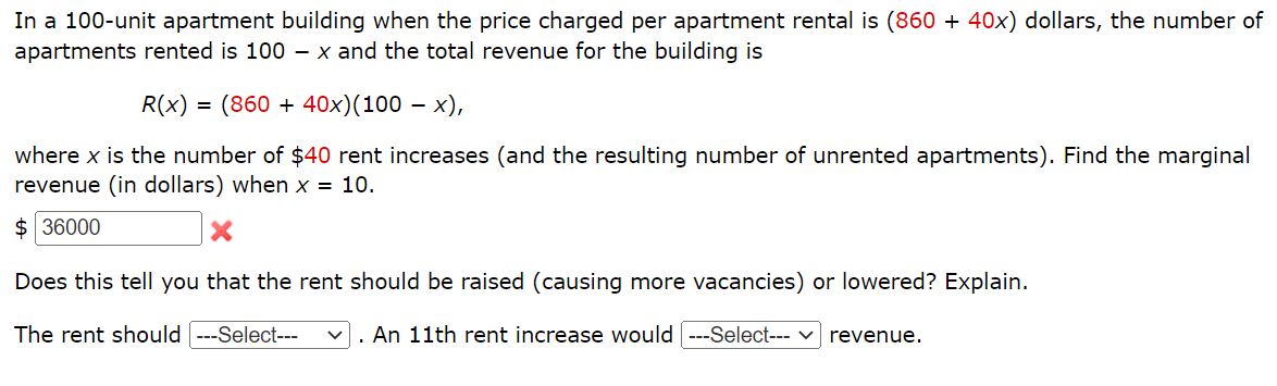 In a 100 -unit apartment building when the price | Chegg.com
