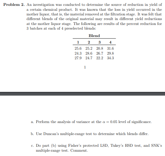 Solved Problem 2. An investigation was conducted to | Chegg.com