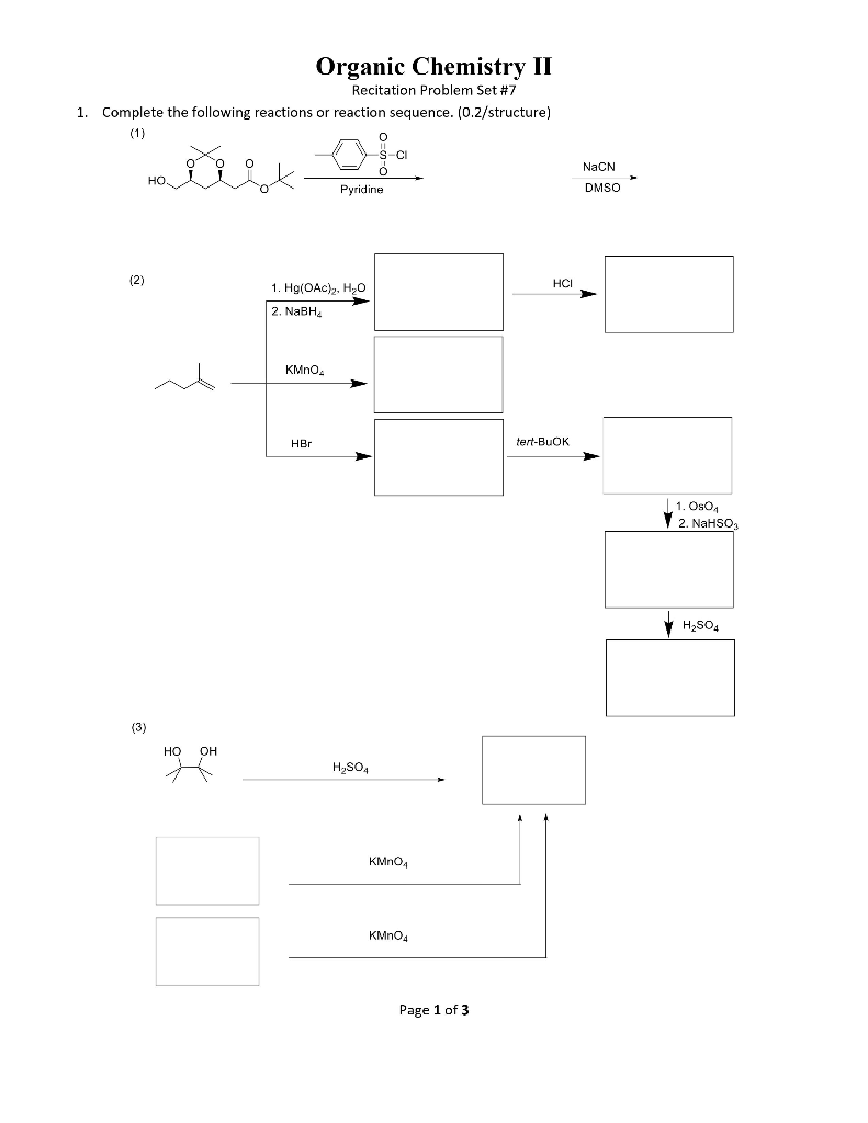 Solved Organic Chemistry II 1. Recitation Problem Set #7 | Chegg.com