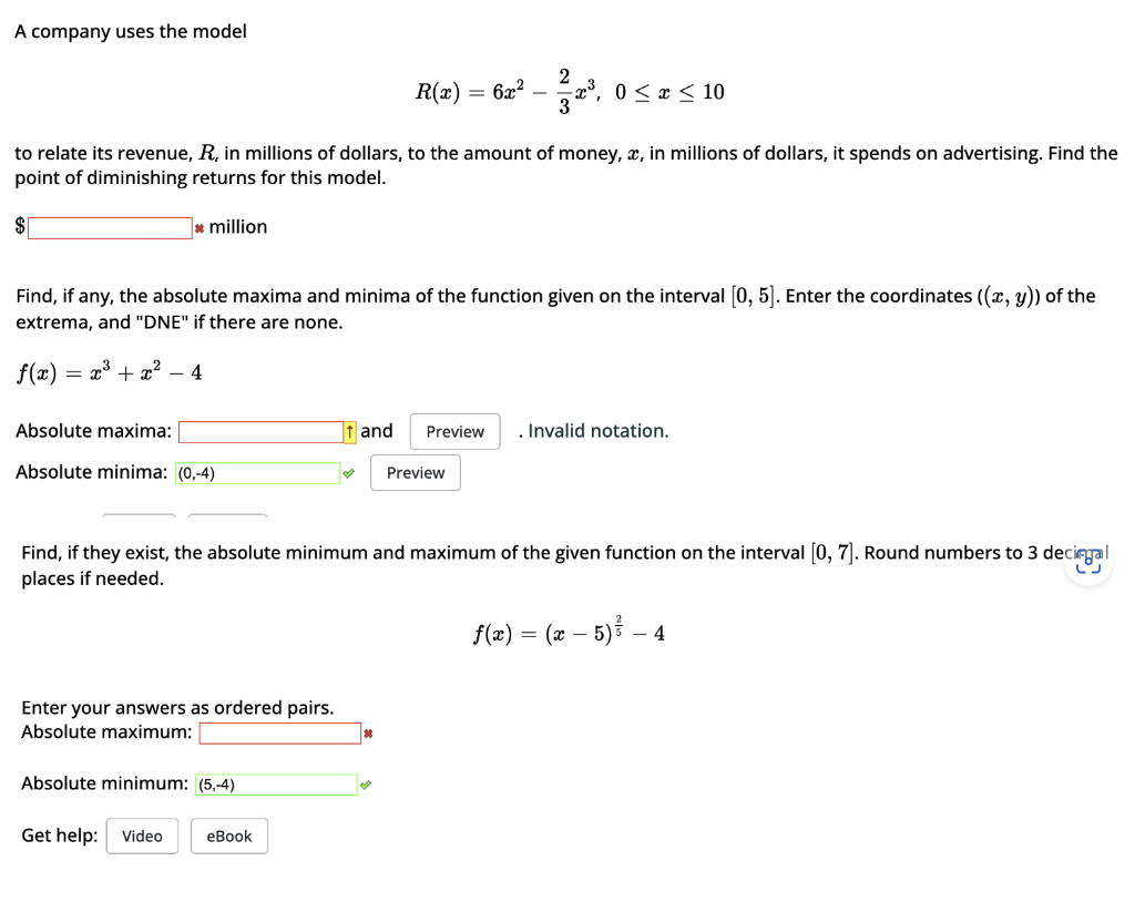 Solved A company uses the model R(x)=6x2−32x3,0≤x≤10 to | Chegg.com