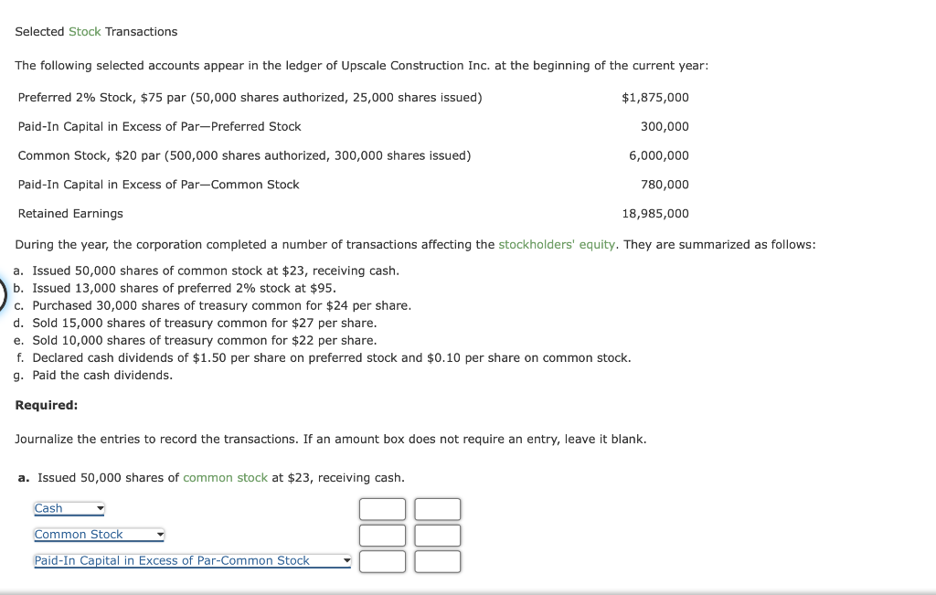 Solved During the year, the corporation completed a number | Chegg.com