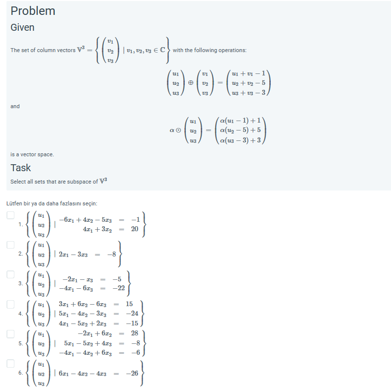 Solved The set of column vectors | Chegg.com