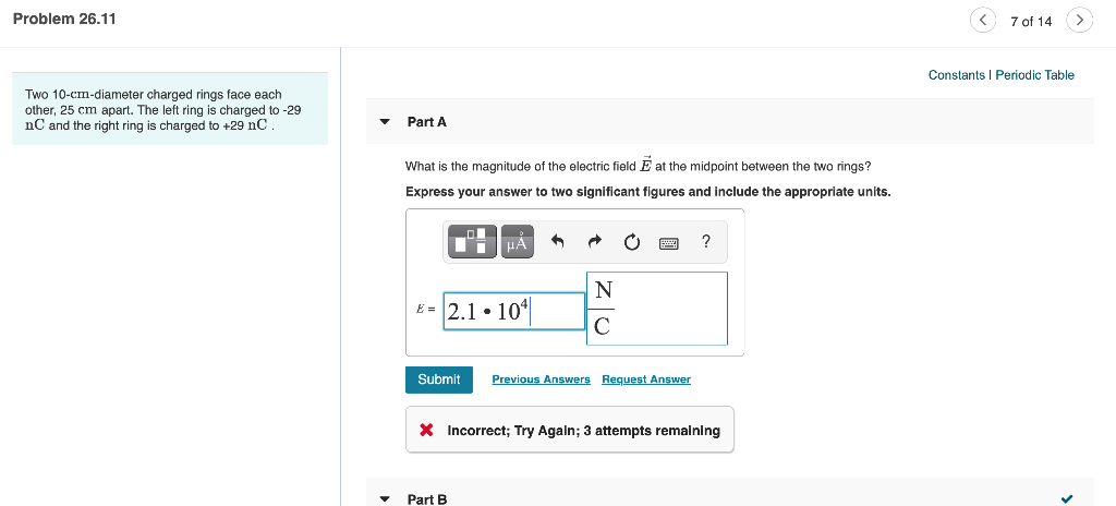 Solved Problem 26.11 7 of 14 Constants Periodic Table Two | Chegg.com