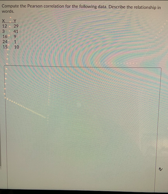 Solved Compute the Pearson correlation for the following | Chegg.com