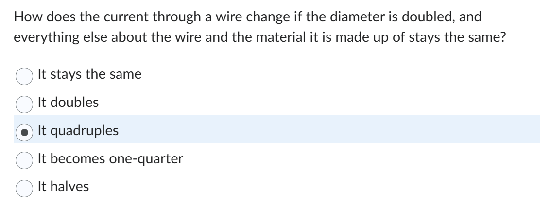 Solved How does the current through a wire change if the | Chegg.com