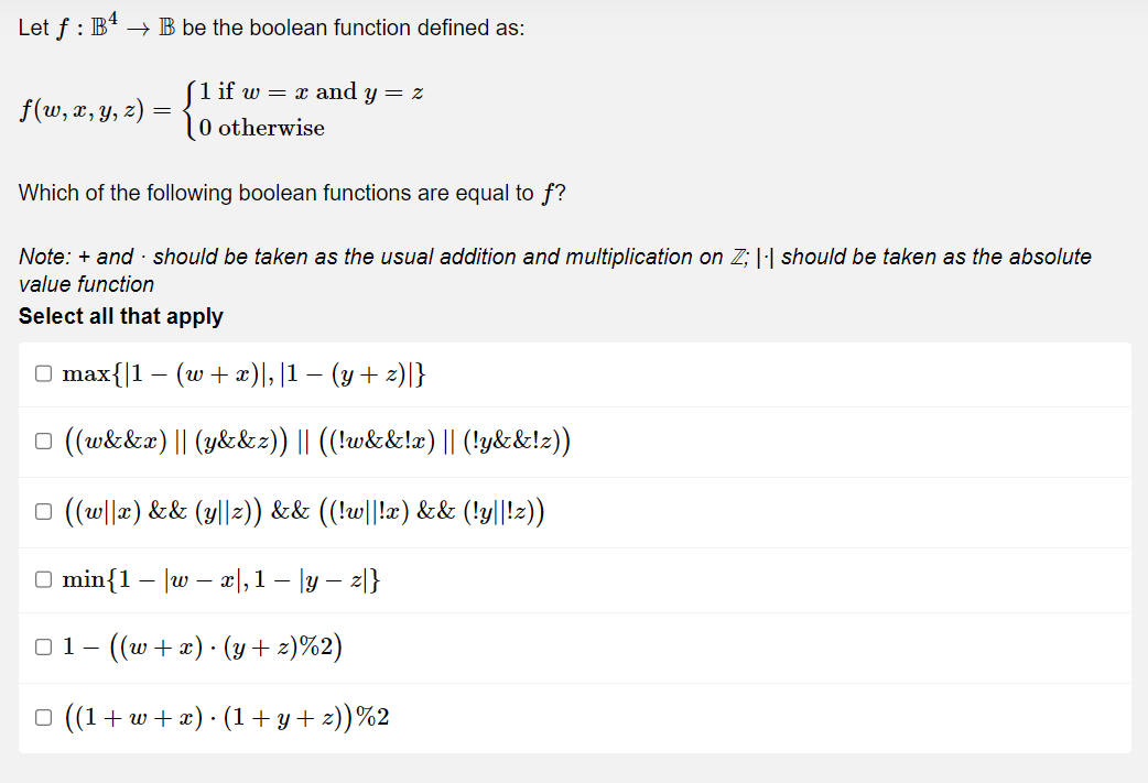 Solved Let F:B4→B Be The Boolean Function Defined As: | Chegg.com