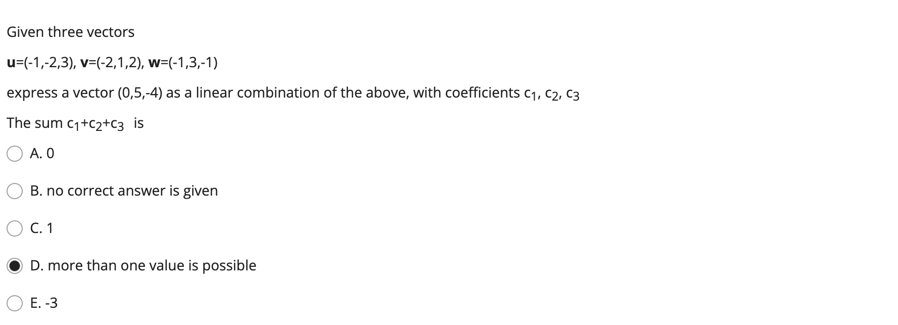 Solved Given Three Vectors | Chegg.com