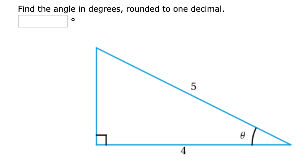 Solved Find the angle in degrees, rounded to one decimal 8 | Chegg.com