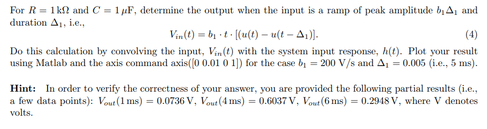 Solved Compute the Response of the RC Circuit For a Ramp | Chegg.com