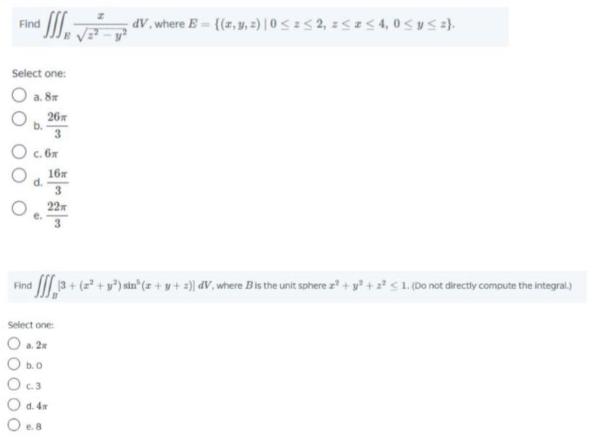 Solved Find ܙ ܠܐܐ Dv Where E { X Y Z 0