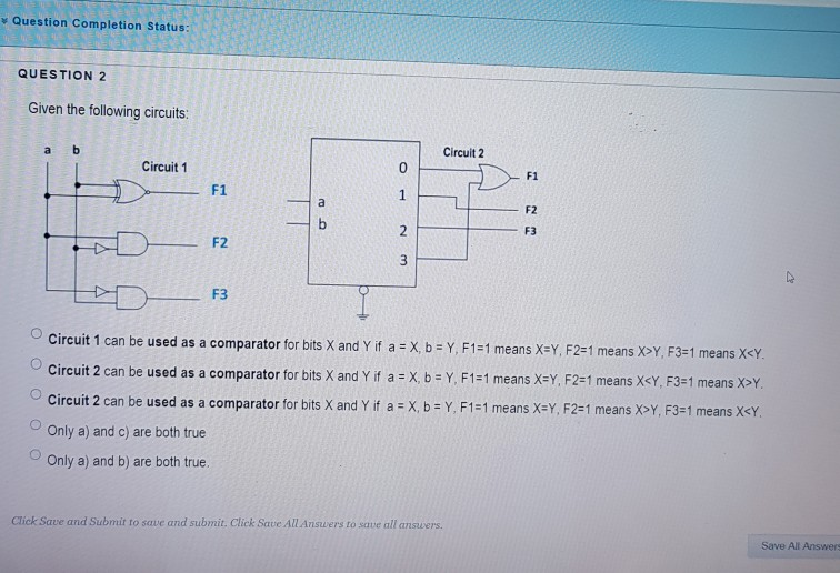 Solved y Question Completion Status QUESTION 2 Given the | Chegg.com