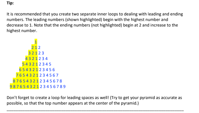 Solved Number Pyramid (15 points) Write a program that | Chegg.com