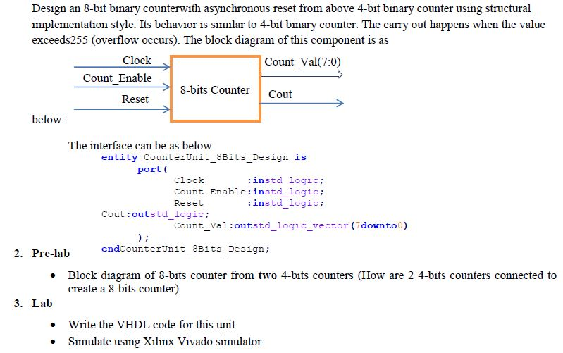 Solved Design an 8-bit binary counterwith asynchronous reset | Chegg.com