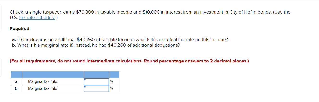 Solved Chuck A Single Taxpayer Earns 76 800 In Taxable Chegg