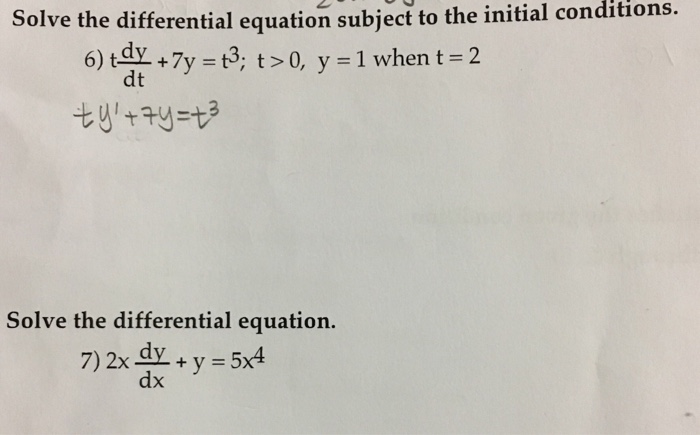 Solved Solve the differential equation subject to the | Chegg.com
