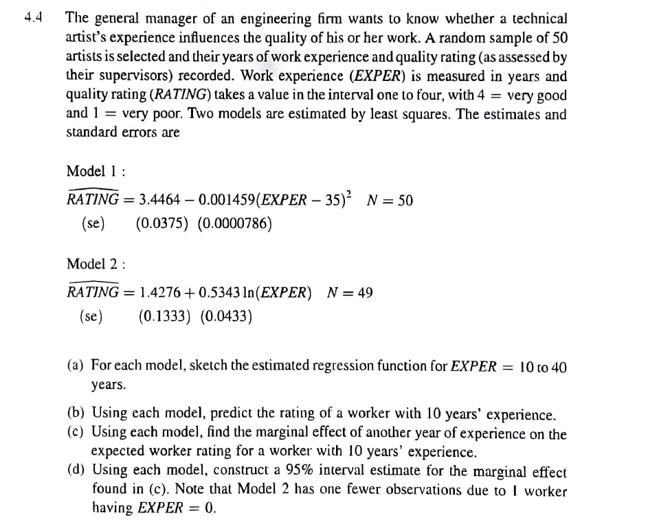 OLS Regression - The general manager of an engineering firm wants