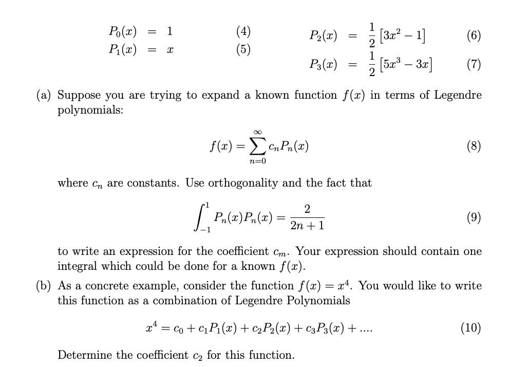 Solved 3.) (3 pts) Legendre Polynomials Revisited. The | Chegg.com