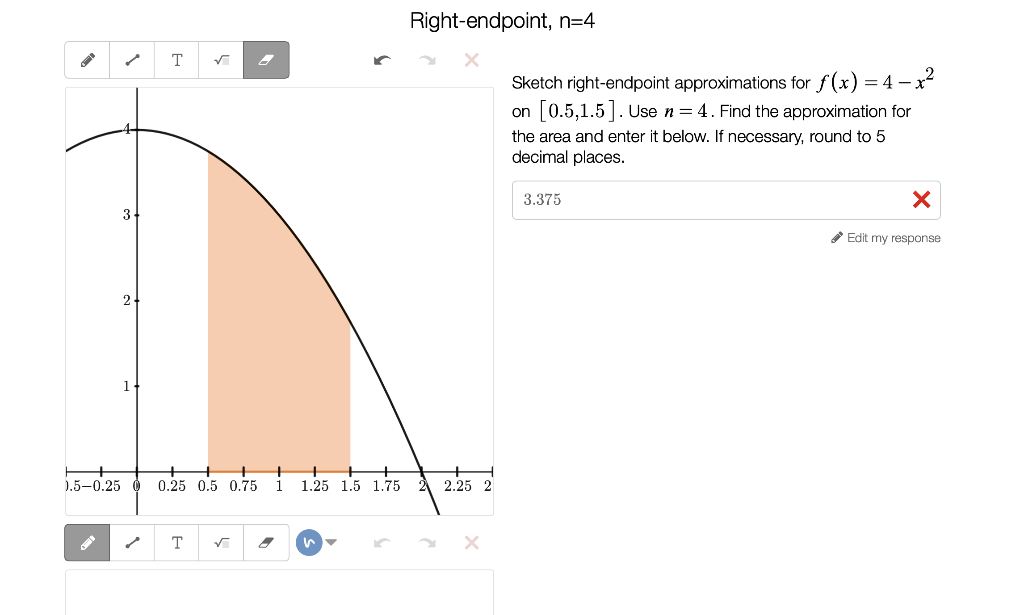Solved Right-endpoint, n=4 T Sketch right-endpoint | Chegg.com