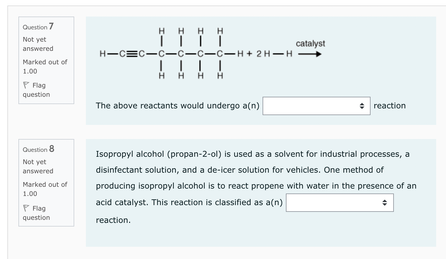 Solved Question 1 1. C2H5OH 1 HCOOH 1 HCOOC2H5 H2O 1