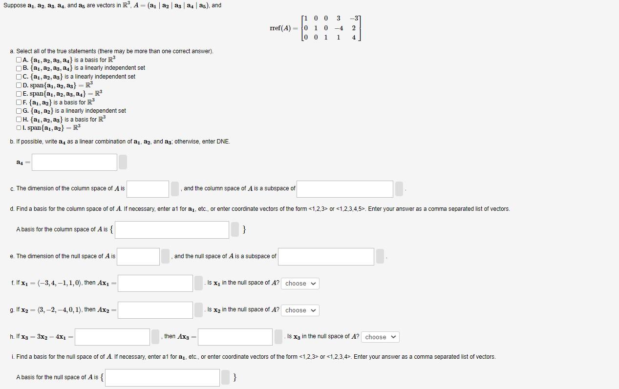 Solved Suppose A1a2a3a4 And A5 Are Vectors In 1274