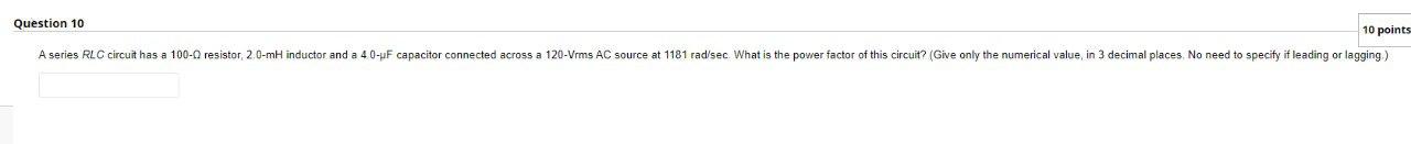 Solved Question 10 10 points | Chegg.com